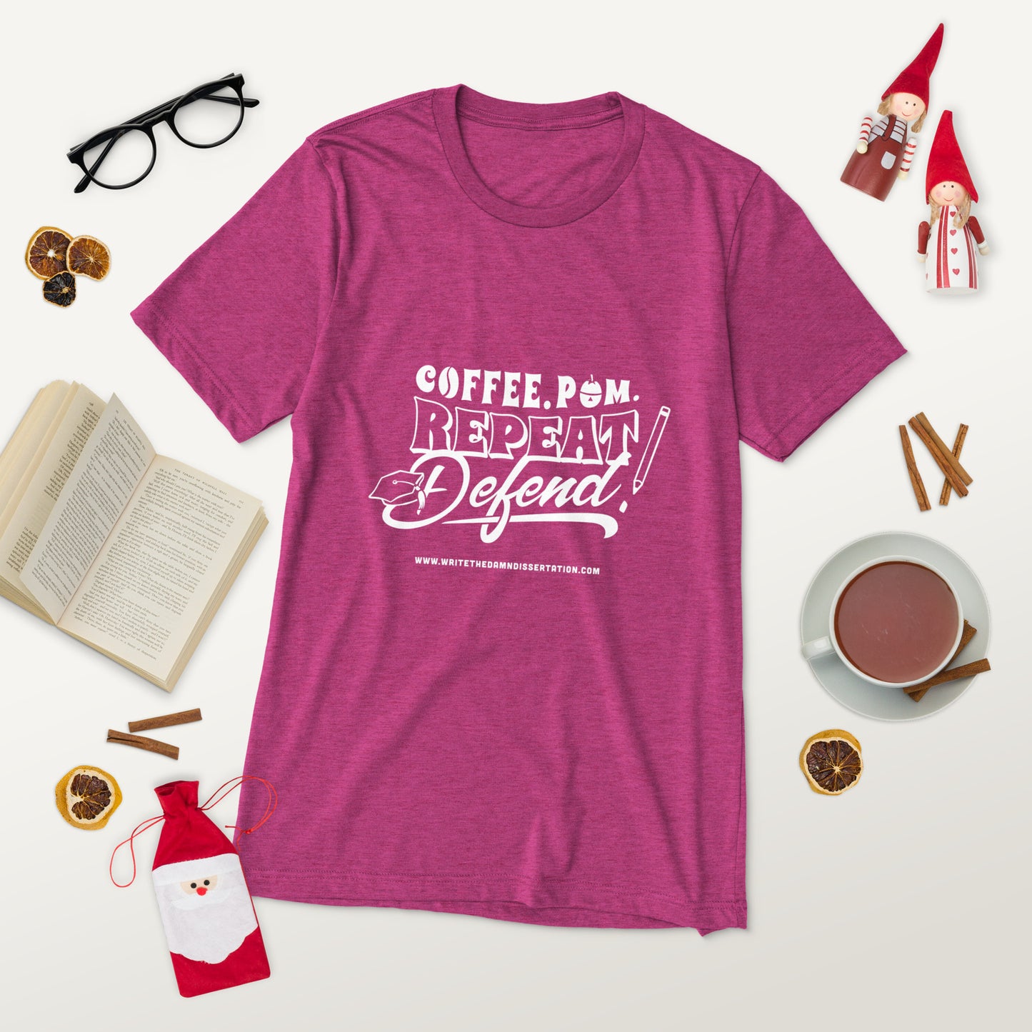 Coffee.Pom.Repeat.Defend! Short sleeve t-shirt